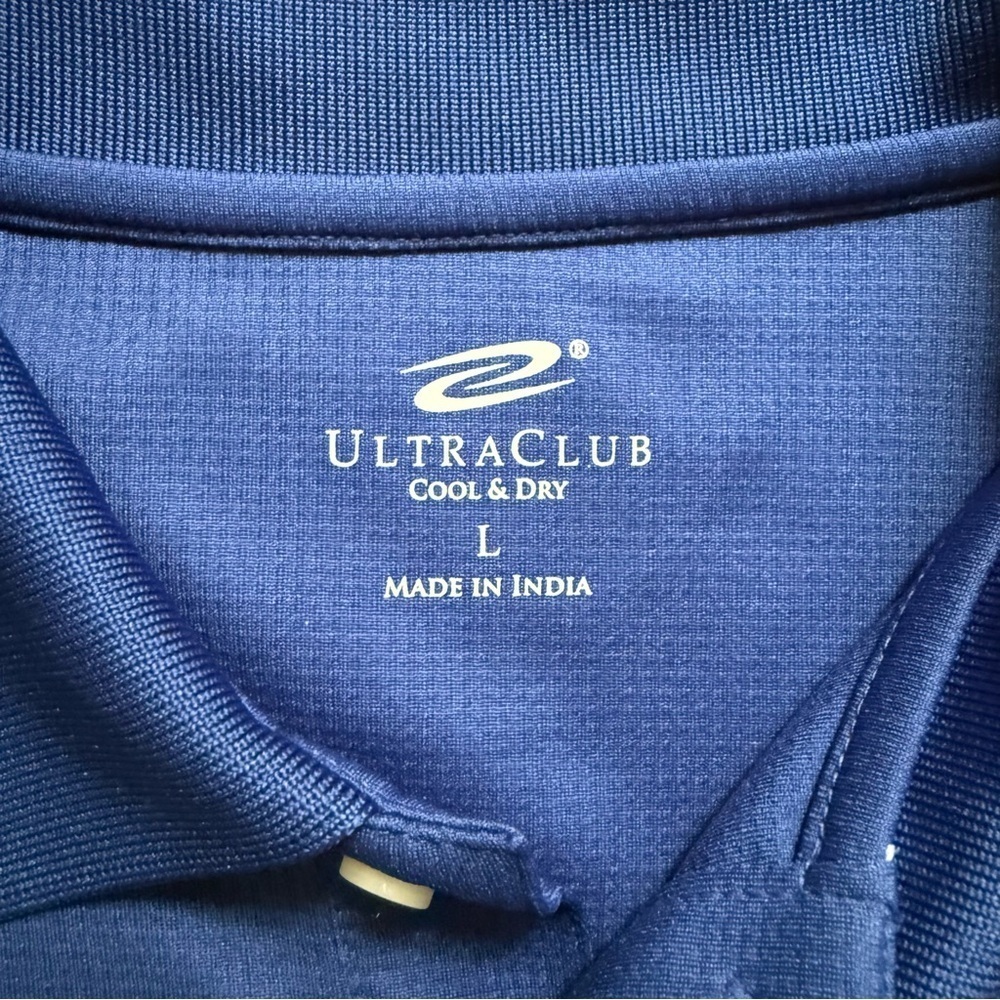 Men's Bright Blue Polo Shirt Size Large - Picture 4 of 9